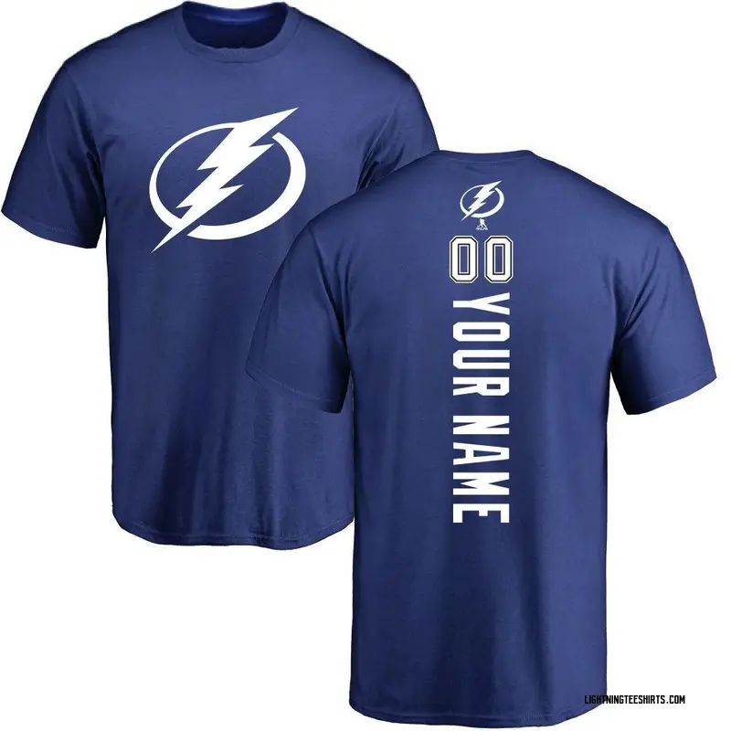 Men's Custom Tampa Bay Lightning Custom Backer T-Shirt - Royal