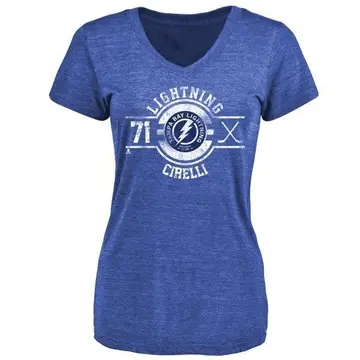 Women's Anthony Cirelli Tampa Bay Lightning Insignia Tri-Blend T-Shirt - Royal